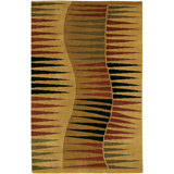 Aadi Geometric Hand-Knotted Wool Tan/Red/Black Area Rug