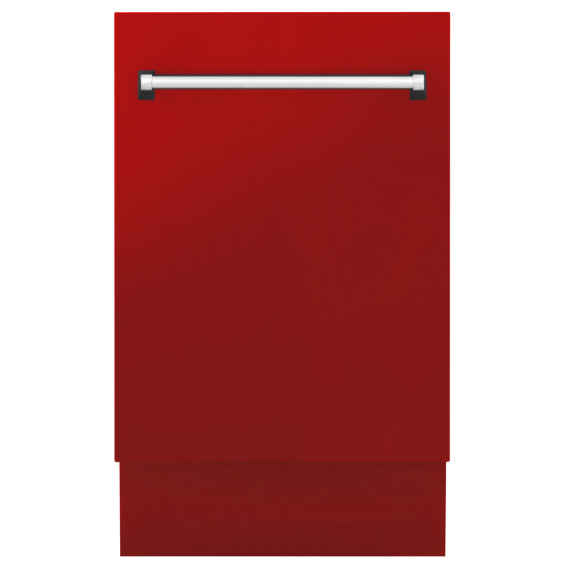 ZLINE 18" Tallac Series 3rd Rack Top Control Dishwasher with Stainless Steel Tub, 51dBa, Red Matte