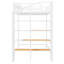 Lit mezzanine simple en métal avec grille de rangement supérieure et échelle de rangement latérale, blanc