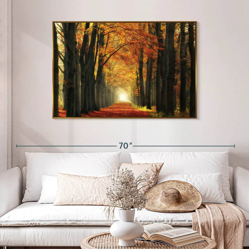 In Love With Fall Again, 46 po x 31 po, Cadre flottant doré