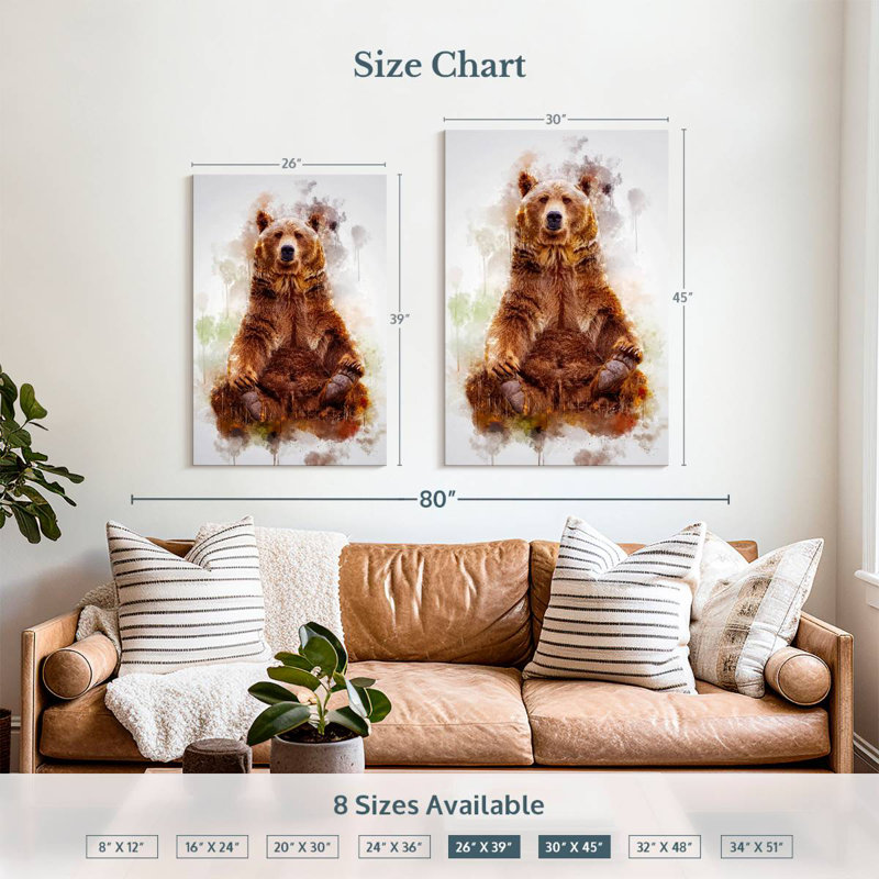 Brampt Brown Bear Sitting, 39" H x 26" W