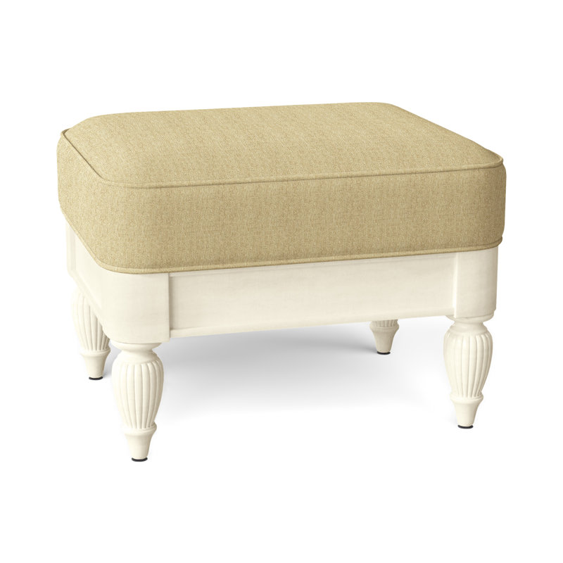 Grand View Ottoman, Light Blue and White Stripe; 0256-54, Havana Finish