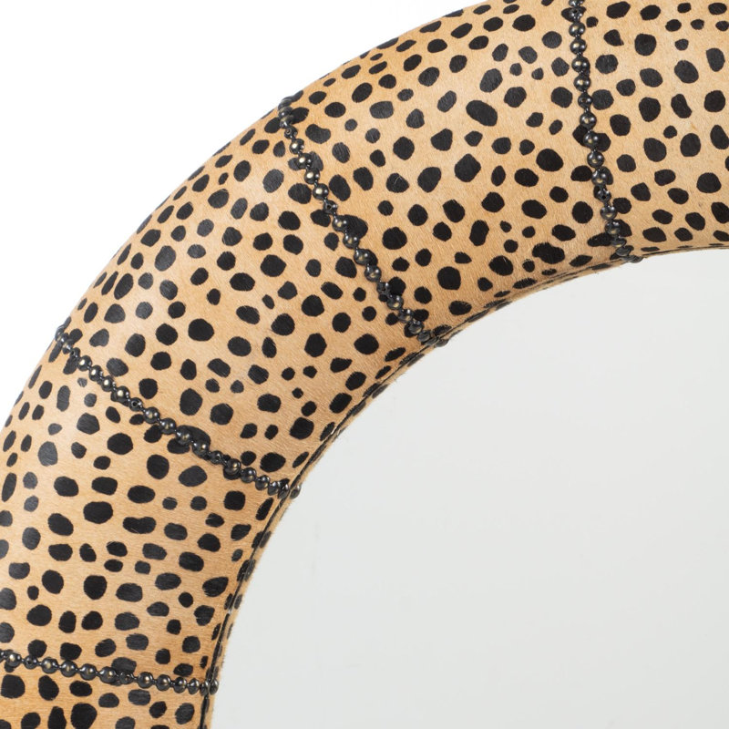 Cheetah Print 35" Round Accent Mirror