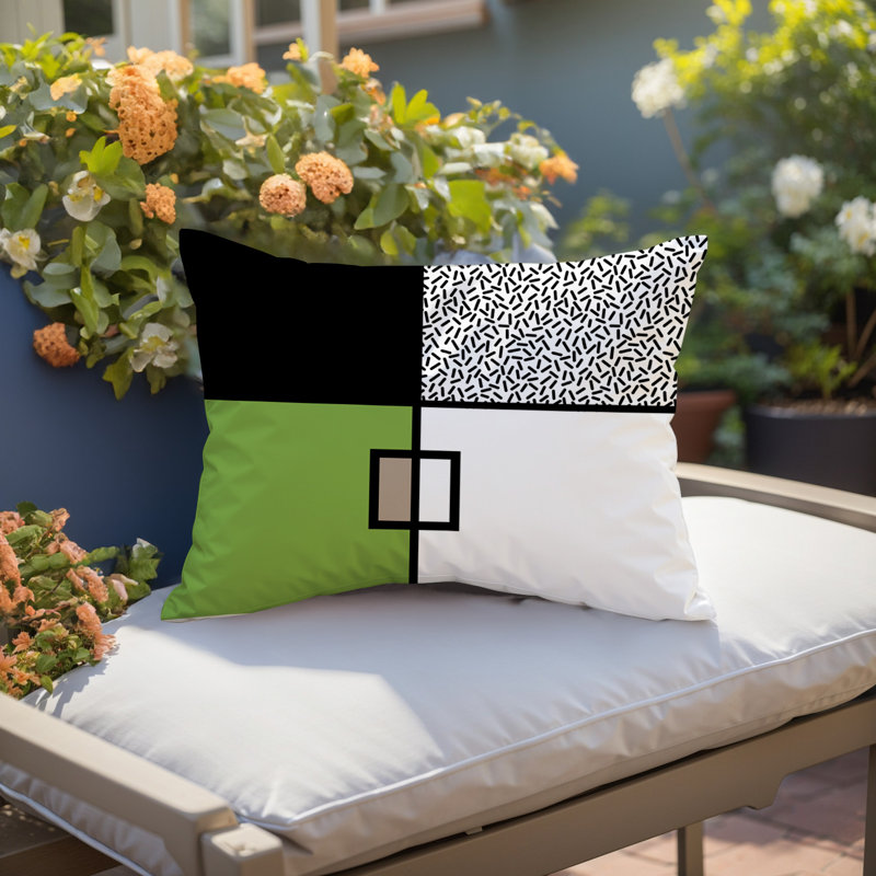 Coussin lombaire réversible intérieur / extérieur Looma, Rectangle H 14 po x l 20 po, Chartreuse