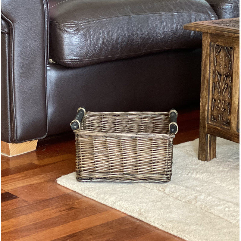 Three Posts Wicker Decorative Basket, Oak, 16cm H x 31cm W x 25cm D