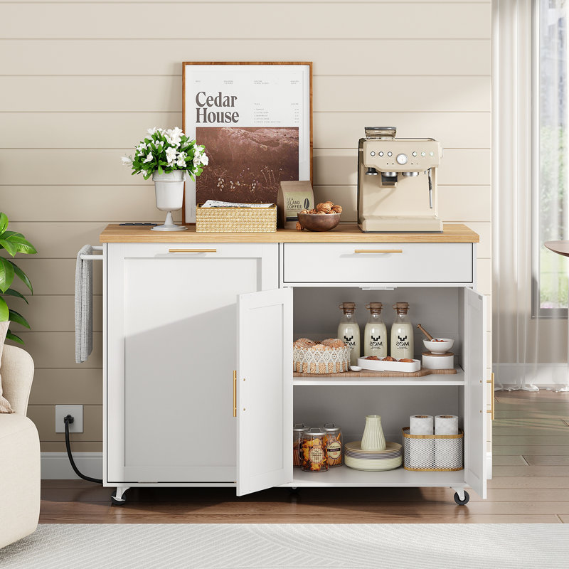 Kitchen Island With Charging Station And Storage