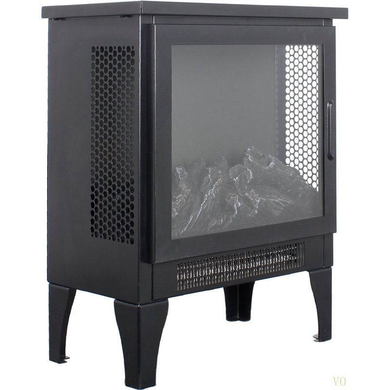 17 Inch Freestanding Electric Fireplace Stove Heater With 3D Flame Effect