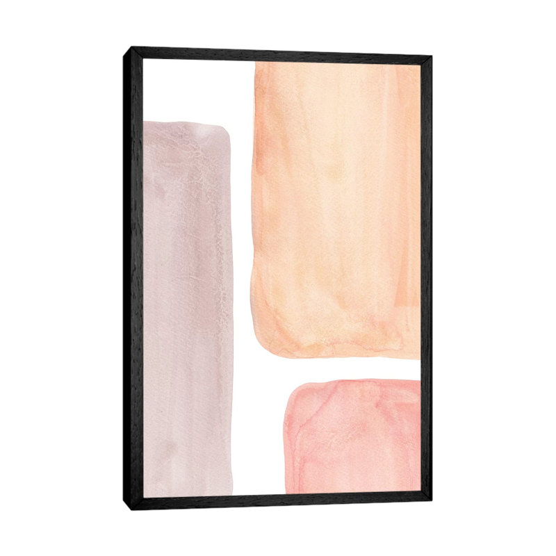 Geometric Shapes by Whales Way - Print on Canvas, 66.04cm H x 45.72cm W x 3.81cm D, Black Framed