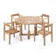 Table de salle à manger d'extérieur ronde classique en teck de 48 pouces avec trou pour parasol