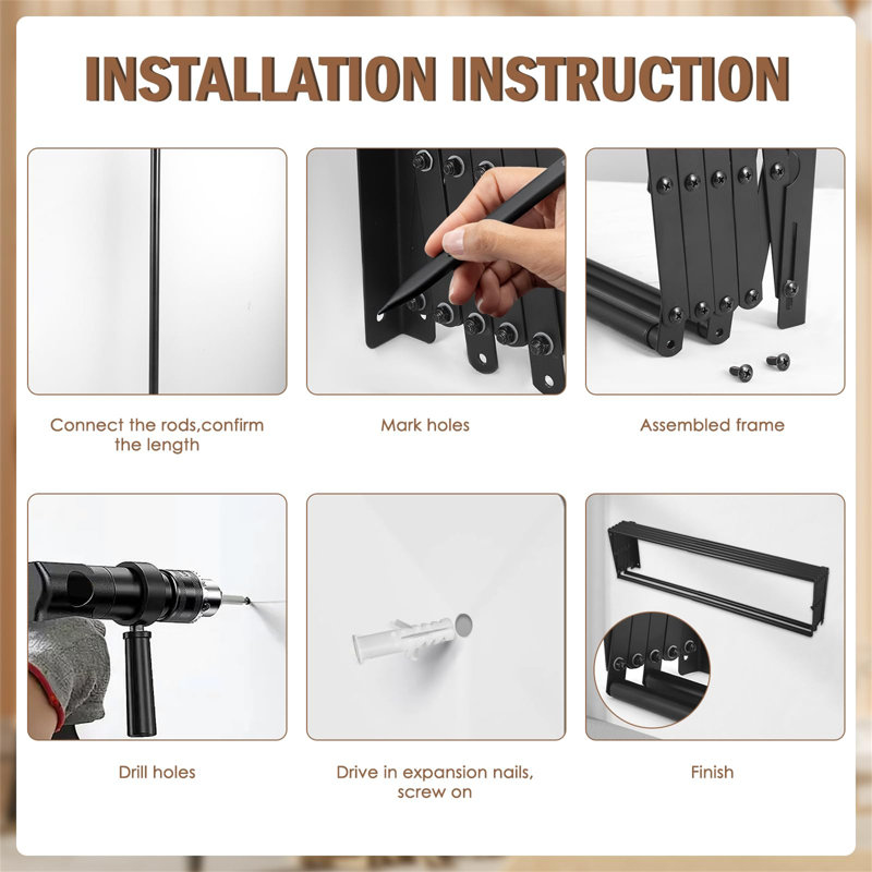 Stainless Steel Foldable Wall-Mounted Drying Rack