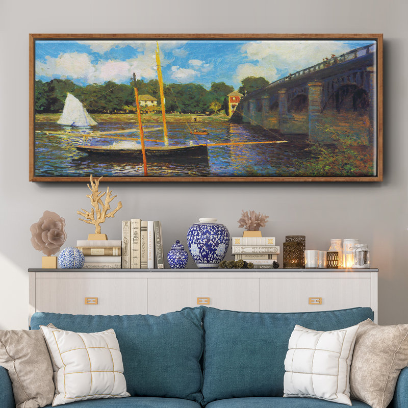 Le pont de la route, Argenteuil par Monet, toile encadrée