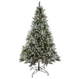 6.5' Pre-Lit Medium Frosted Sierra Fir Artificial Christmas Tree - Clear Lights