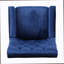 Fauteuil club velours bleu marine