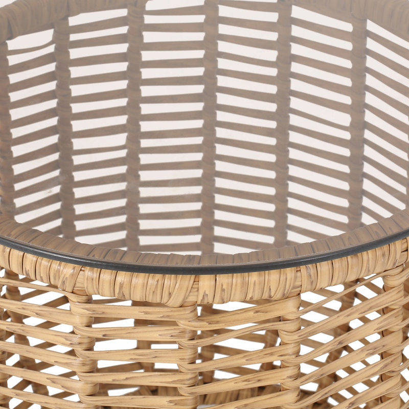 Outdoor Patio Side Table, Brown