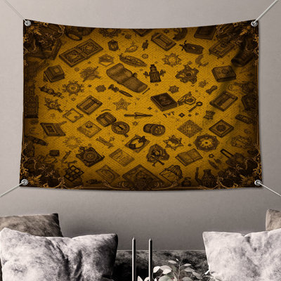 Steampunk Collage Illustration Wall Tapestry - Steampunk Wall Decor