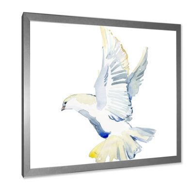 Colombe blanche en vol