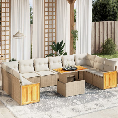Grand canapé modulaire en rotin PE Vidaxl
