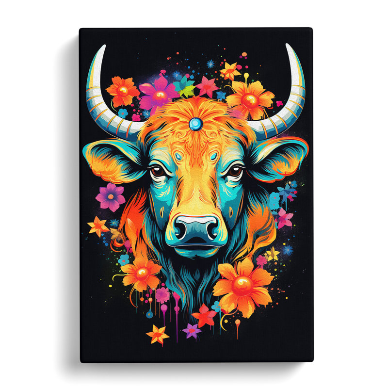 Taurus Zodiac Pop No.2 - Wrapped Canvas, 76cm H x 50cm W x 3cm D