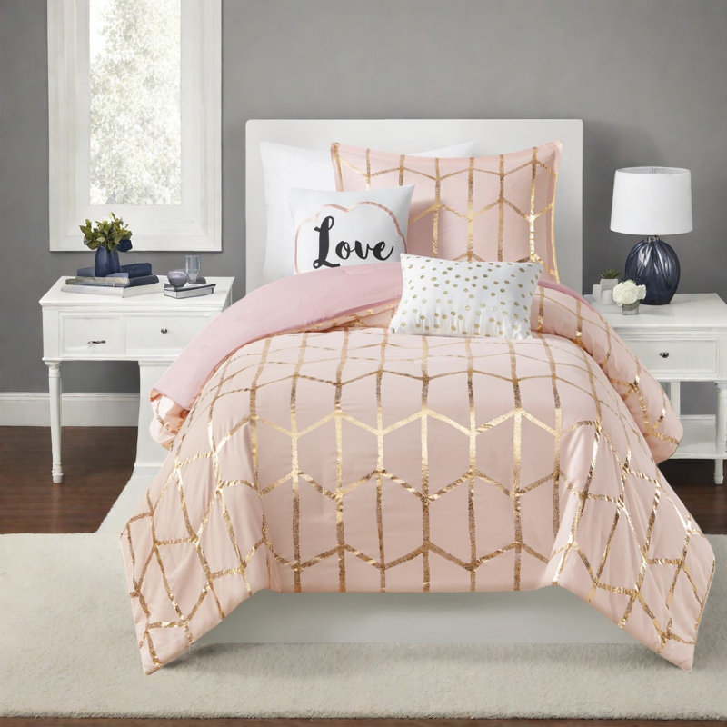 Modern Polyester Bedding Sets, Brushed Microfiber, Contemporary Chic Twin Xl