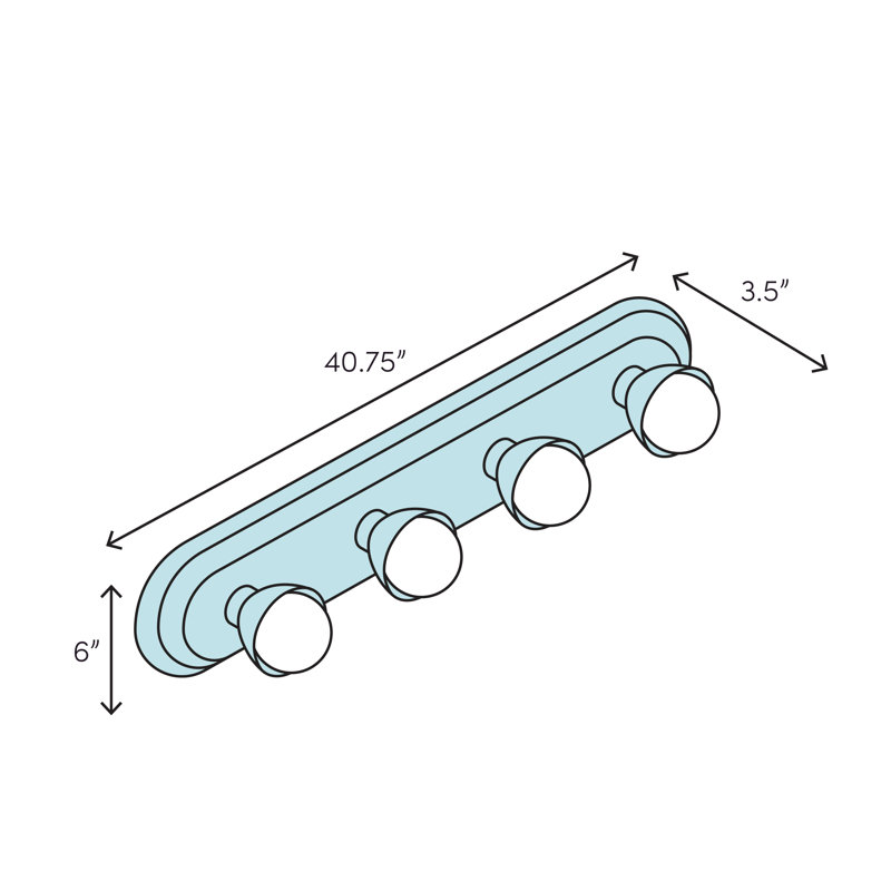 Barre d'éclairage de salle de bain 4 lumières Amari