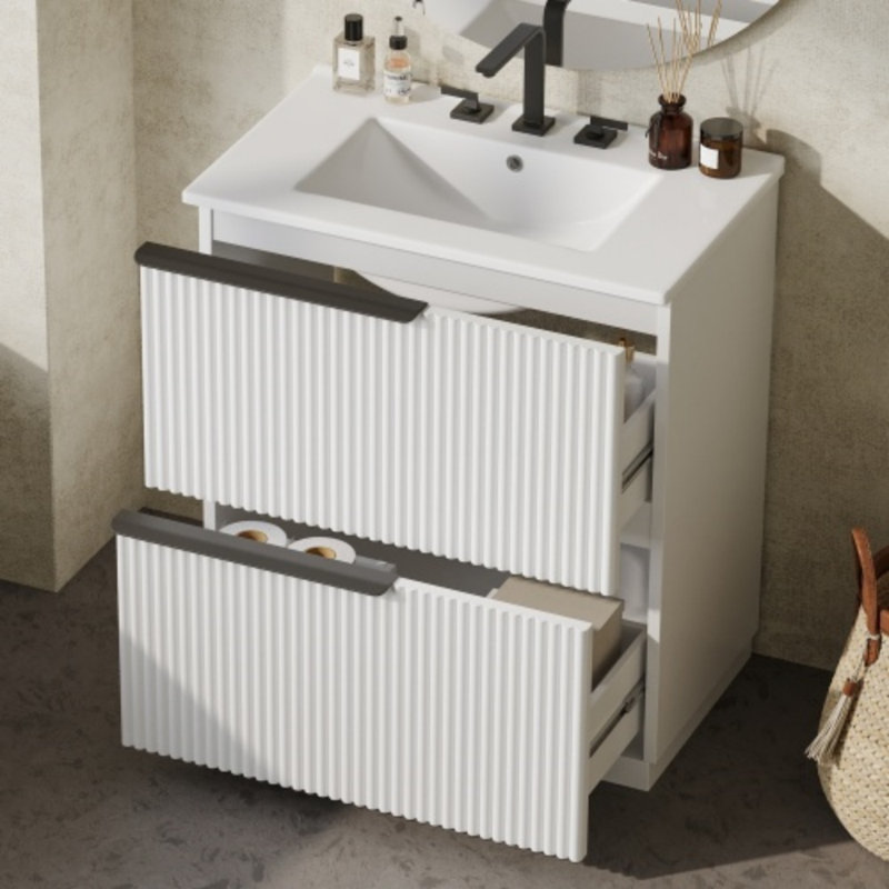 Meuble-lavabo de salle de bain 30 po, Blanc