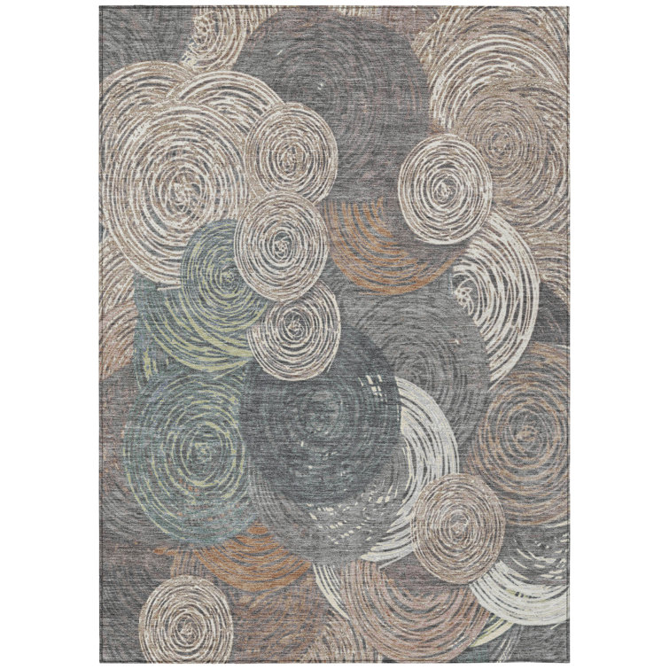 Machine Washable Indoor/Outdoor Hovey ACN2267 Geometric Rug