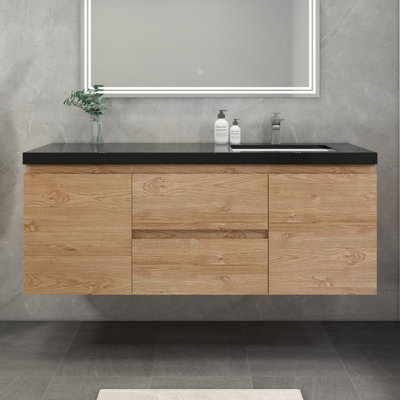 Ensemble de meuble-lavabo mural simple 60 po Castin