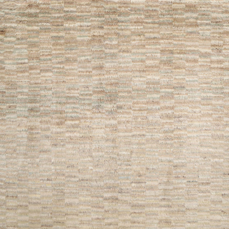 Tapis gris/beige/noir contemporain, Carré de 6 pi