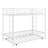 Twin Over Twin Metal Bunk Bed With Trundle, Two Ladders, And Secure Guardrails-312739291