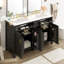 Meuble-lavabo moderne de 48 pouces avec lavabo en céramique, portes à fermeture en douceur, tiroir rabattable, tablettes de porte à double couche, solution de rangement élégante-1139352078