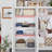 55.3" W White Farmhouse 2-Piece Hall Tree Set with Storage Cabinet, Bench, 6 Hooks and 2 Drawers