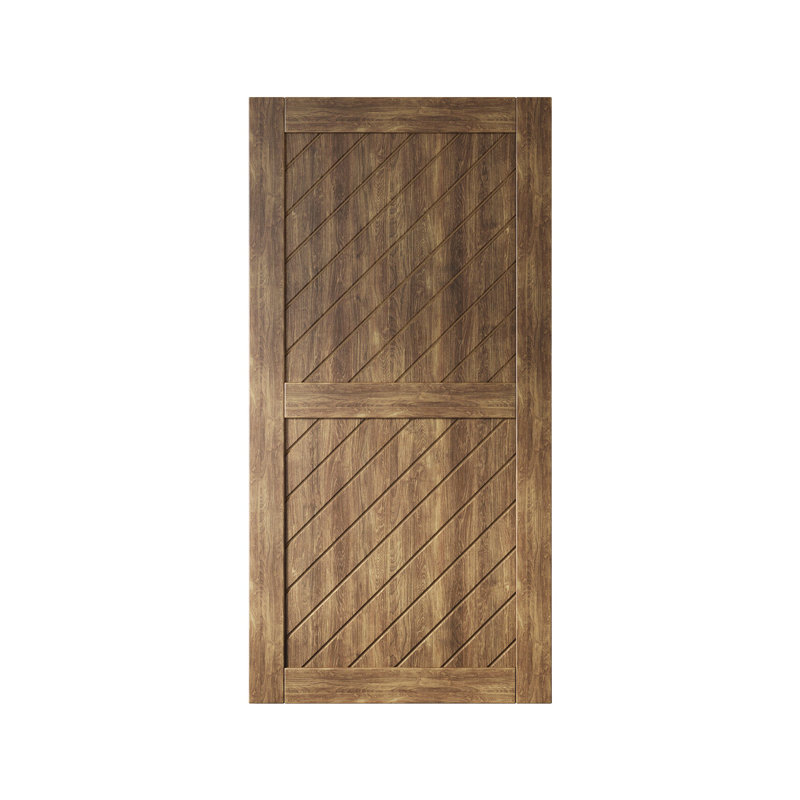 Porte de grange en bois de pin à finition inclinée et noyer foncé Homacer, 36 po x 80 po