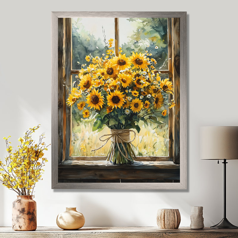 Lignite - salon d'art mural floral, H 44 po x l 34 po, Reproduction encadrée d'une seule photo, Argent argent