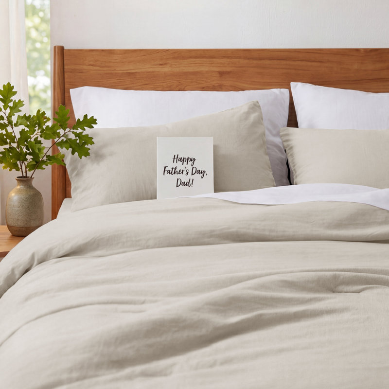 Bedsure Reversible Prewashed Comforter Set, Full Comforter + 2 Standard Pillowcases, Beige