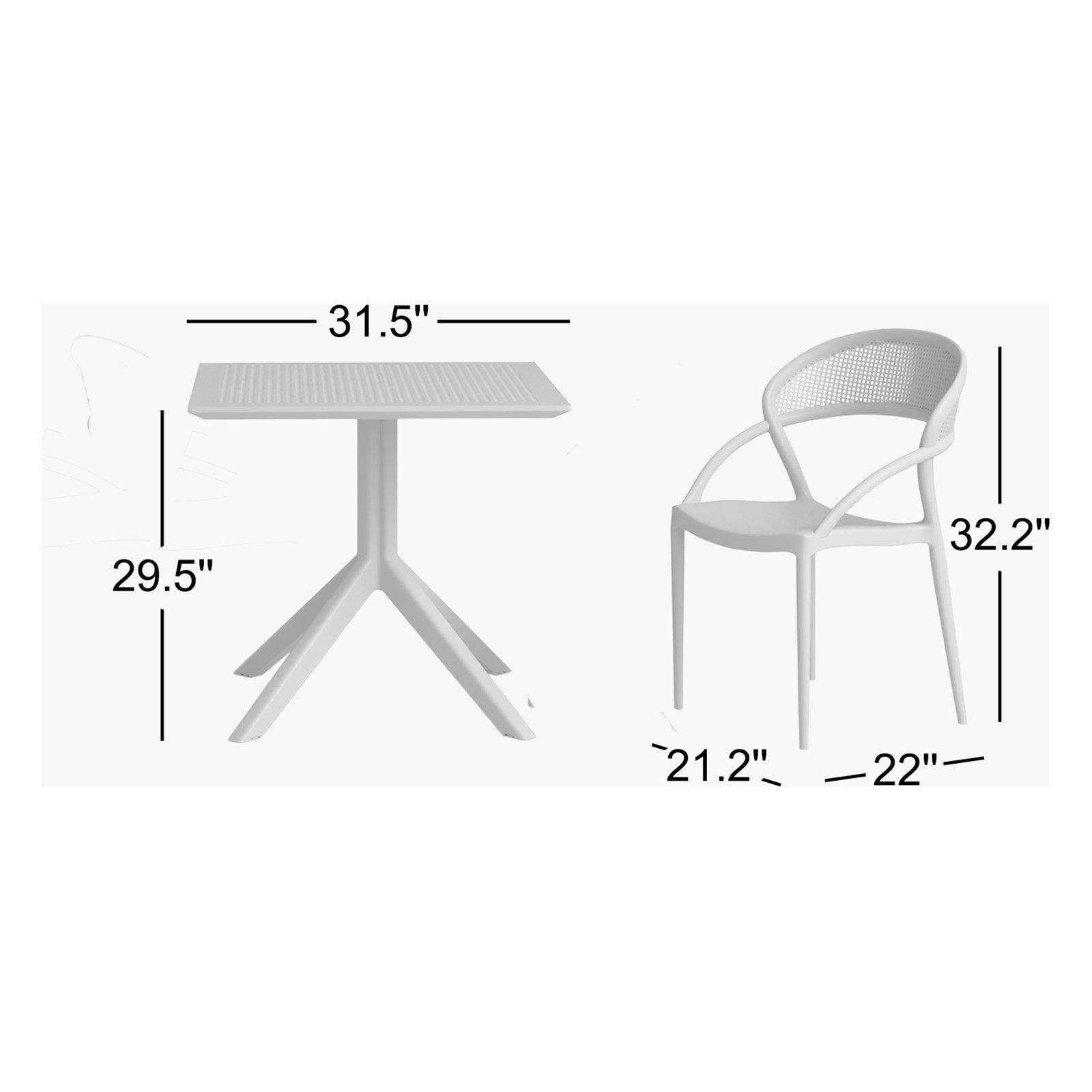 Farrah Square 2-Person Bistro Set, Taupe