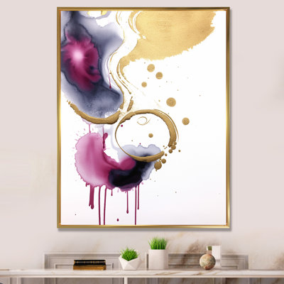 Intensity Of Peace Magenta And Gold Series I - Abstract Painting Wall Decor