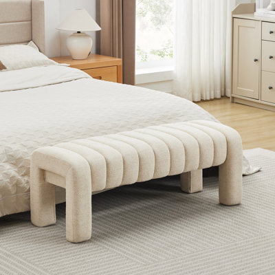 Oyan 43"or 63"W Channel Tufted Upholstered Bedroom Bench by Ivy Bronx