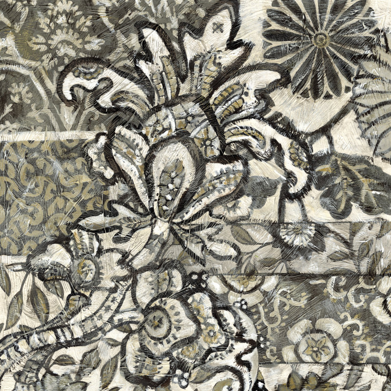 Printed Graphic Chintz IV (D) by Chariklia Zarris - Wrapped Canvas Painting, 30cm H x 30cm W x 3.8cm D