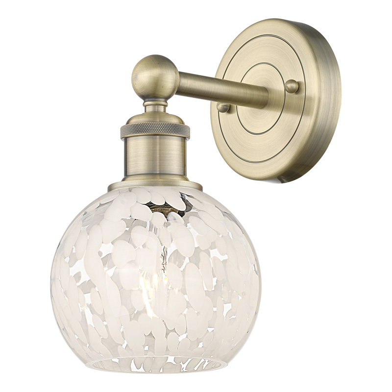 Berdena Steel Armed Sconce, 10.25" H x 6" W x 7.5" D, Antique Brass