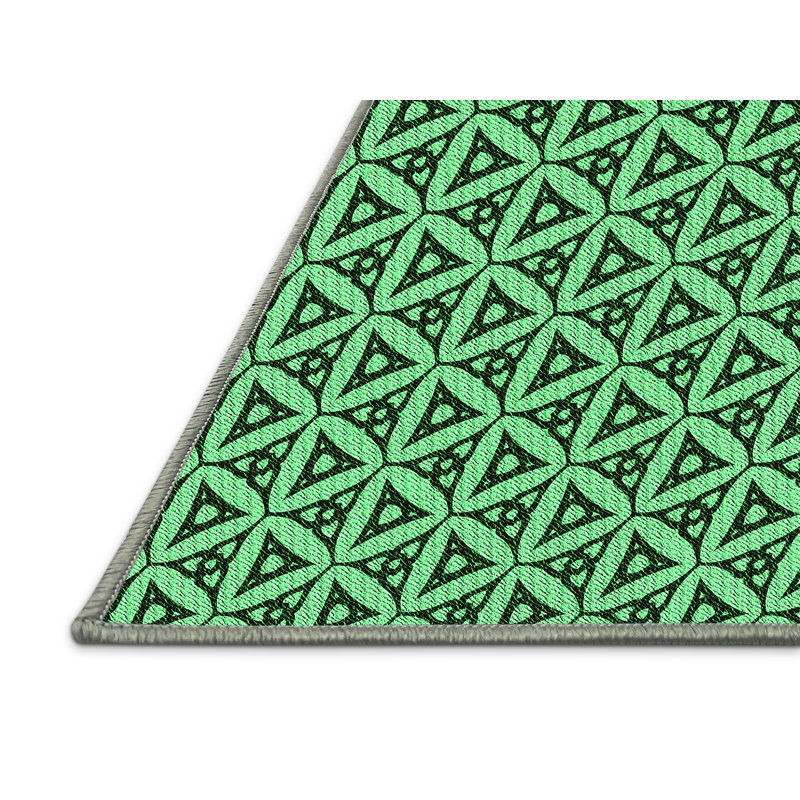 Tapis vert tissé à la machine, Rectangle 7 pi x 9 pi