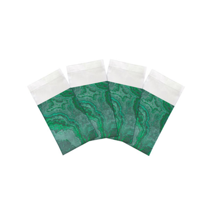 Serviettes de table en satin de coton Agate, Malachite