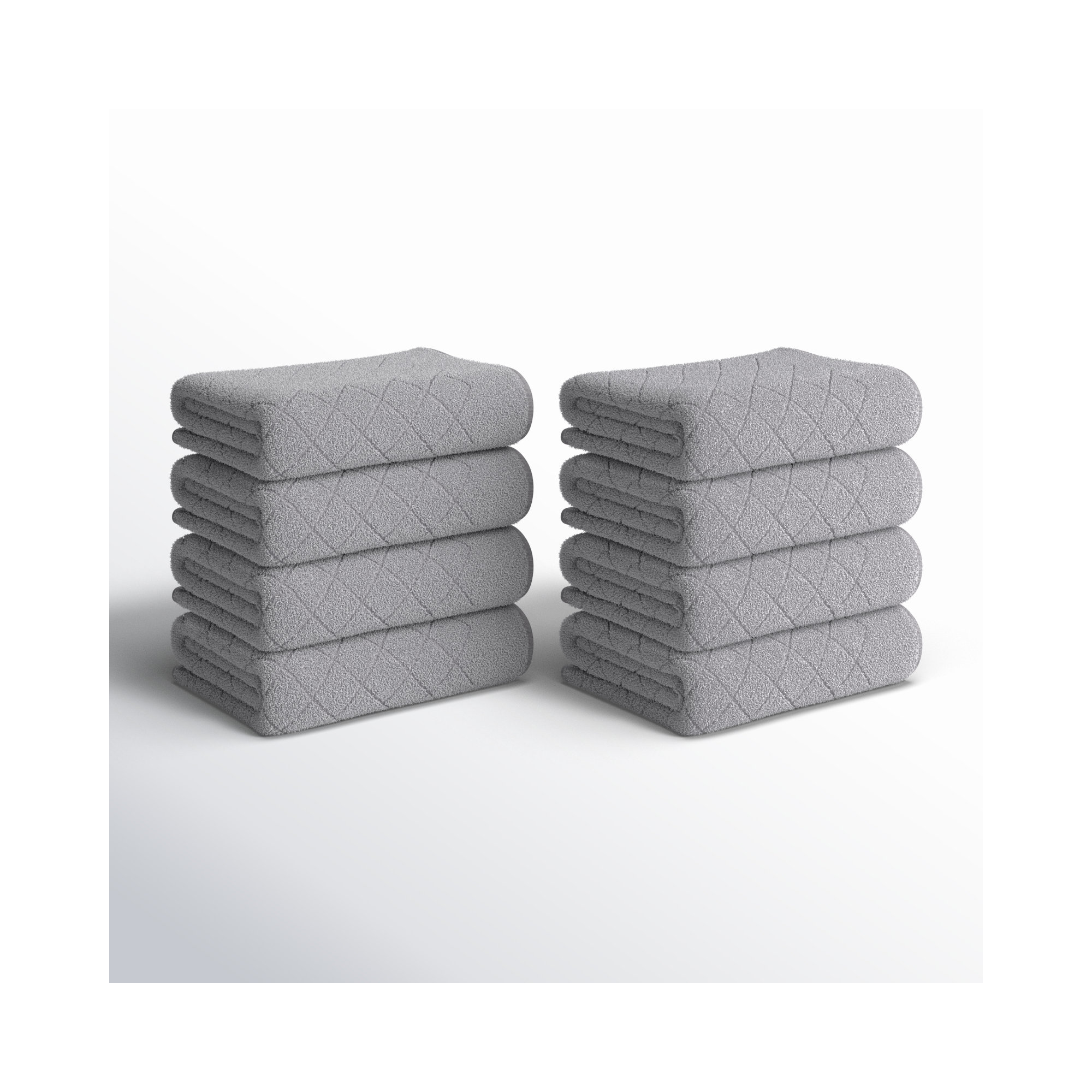 Embry Turkish Cotton Hand Towels, Silver