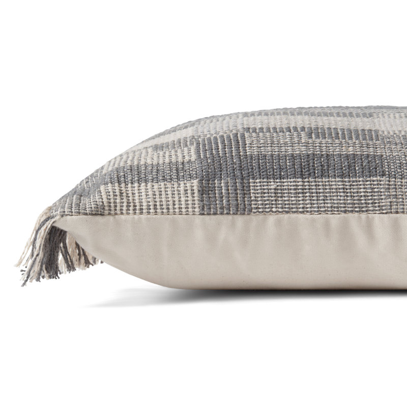 Amber Lewis x Loloi Birdie Silver / Ivory Pillow, Polyester/Polyfill