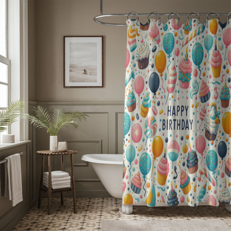 Party Sprinkles - rideau de douche standard 1 pièce, H 74 po x l 71 po