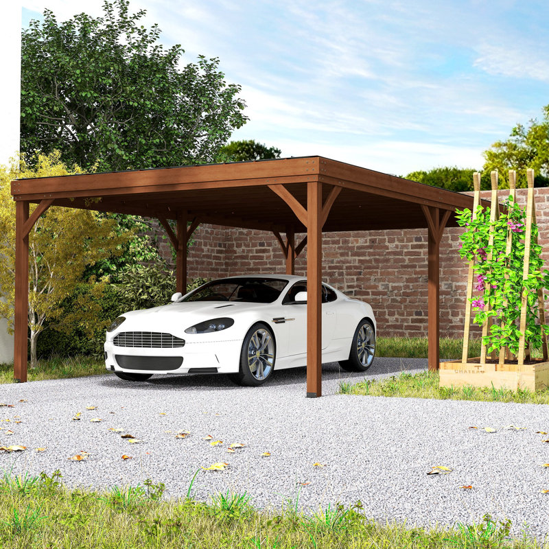 Pergola d'extérieur 12 pi x 20 pi Outsunny, Brun, L 144 po x P 240 po