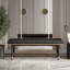 48.43''W Leather Upholstered Bench With Metal Legs-1306173073