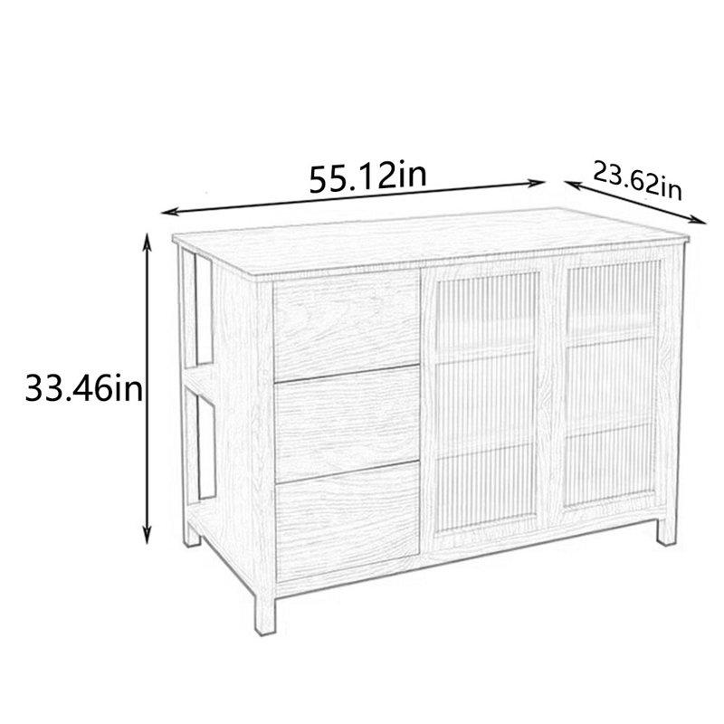 Armoire de rangement ouverte entièrement en bois massif