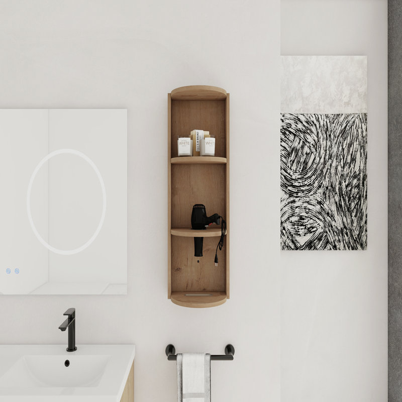 Support de rangement mural de 12 pouces pour salle de bain, design flottant pour salle de bain moderne, organisé et peu encombrant