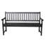 Banc de jardin intérieur / extérieur à lattes en bois d'acacia de 59 po Laurel avec finition noire pour porche, terrasse et entrée-113490836