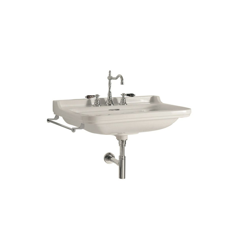 WS Bath Collections Waldorf 21.7'' Glossy White Ceramic Rectangular Bathroom Sink with Overflow